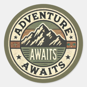 Adventure Await - Autocollant Vintage en plein air