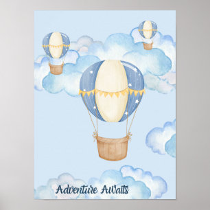 Adventure Await Blue Poster
