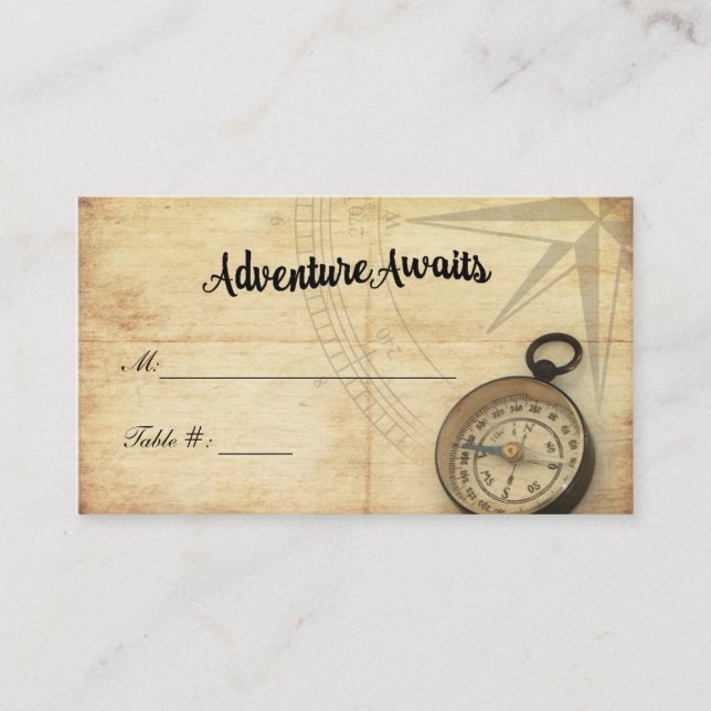 Adventure Await Carte Mariage Place (Devant)