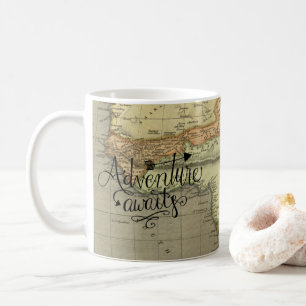 Adventure Await Old World Carte Coffee Mug