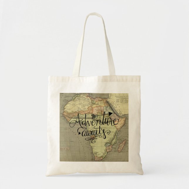 Adventure Await Old World Map Sac fourre-tout (Devant)