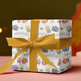 Adventure Await Travel Wrapping Feuilles papier