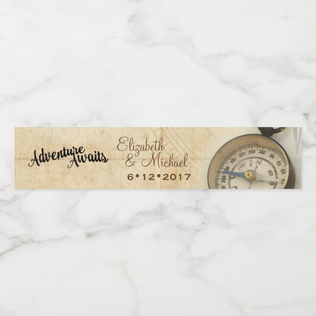 Adventure Await Water Bottle Étiquette (Étiquettes simples)