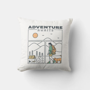 Adventure Awaits 1 Throw Pillow
