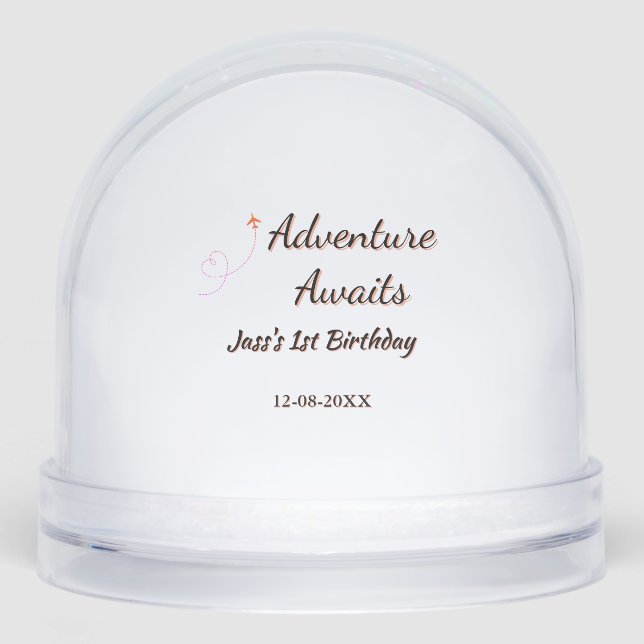 Adventure awaits 1st birthday name date planeretro (Avant)