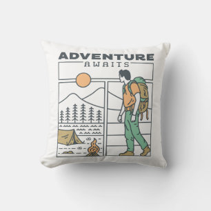 Adventure Awaits 2 Throw Pillow