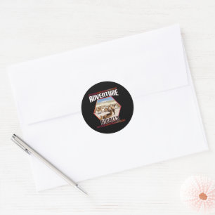 Adventure Awaits - Alpaca Llama Travel Classic Round Sticker
