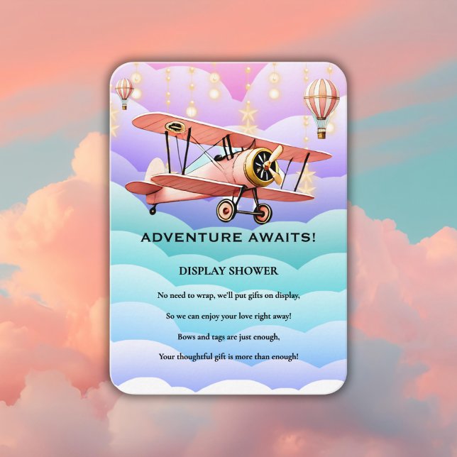 Adventure Awaits Aviation Baby Shower  Enclosure Card (Creator Uploaded)
