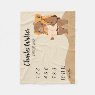 Adventure Awaits Baby Milestone Blanket Bear