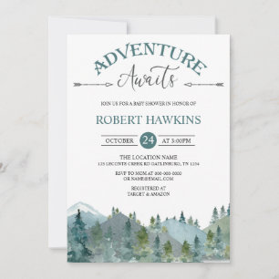 Adventure Awaits Baby Shower Invitation