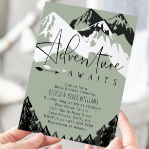 Adventure Awaits Baby Shower Invitation