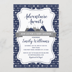 Adventure awaits baby shower invitation for boys