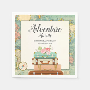 Adventure awaits Baby Shower Paper Napkin Travel