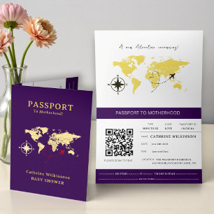 Adventure Awaits Baby Shower Passport Card