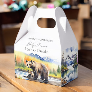 Adventure awaits bear cub mama bear baby shower favor box