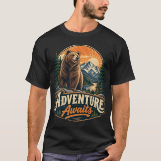 Adventure Awaits Bear Mountain Retro T-Shirt