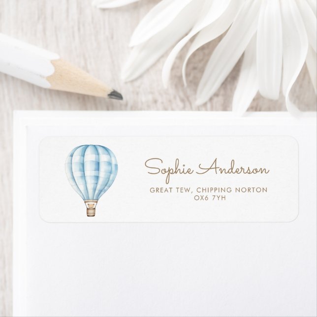 Adventure Awaits Blue Hot Air Balloon Baby Shower  (Insitu)