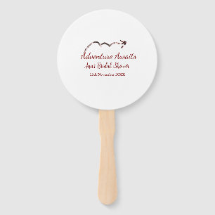 Adventure awaits bridal shower add name arrow marr hand fan