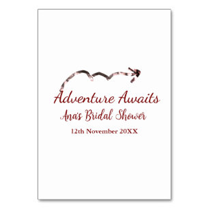 Adventure awaits bridal shower add name arrow marr table number