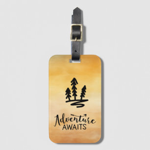 Adventure Awaits Camping Forest  Luggage Tag
