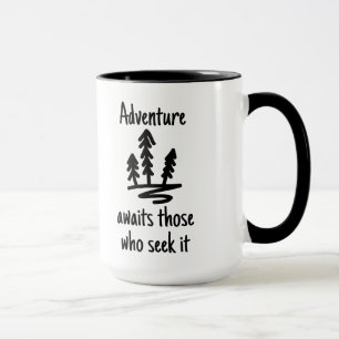 Adventure Awaits Camping Forest Two-Tone Mug