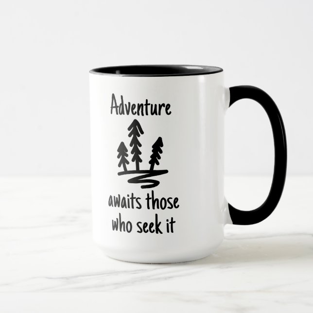 Adventure Awaits Camping Forest Two-Tone Mug (Right)