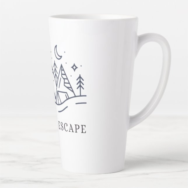"Adventure Awaits Camping Graphic Latte Mug (Right)