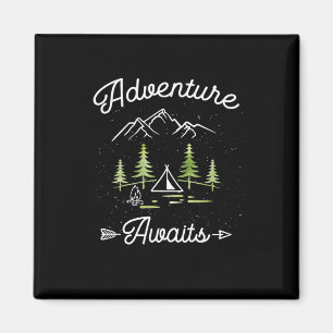Adventure Awaits Camping Hiking Outdoor Travel Shi Magnet