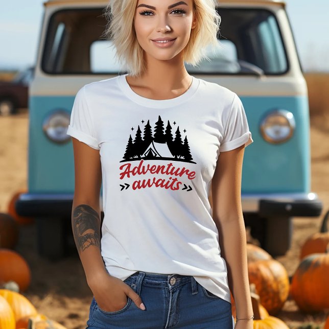Adventure Awaits Camping Holiday T-Shirt (Creator Uploaded)