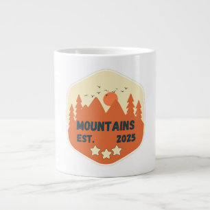 Adventure awaits, camping Idea , Mountains funny  Large Coffee Mug