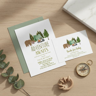 Adventure Awaits Camping Virtual Baby Shower Invitation