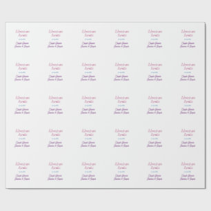 adventure awaits couple shower name date pink blue wrapping paper