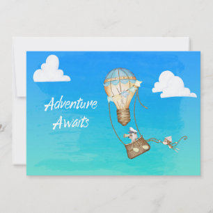 Adventure Awaits Cute Animals Personalized Invitation