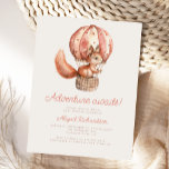 Adventure Awaits Cute Squirrel Balloon Baby Shower Postcard<br><div class="desc">This cute baby shower invitation postcard features a sweet watercolor squirrel in a striped hot air balloon,  above the words "Adventure awaits!" in brick red script. Personalize the text with the name of the mom-to-be in script and the details in sans serif font on a beige background.</div>