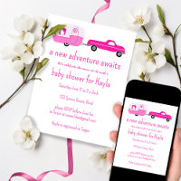 Adventure Awaits Cute Truck & Trailer BABY SHOWER
