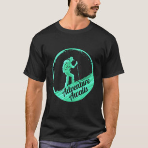 Adventure Awaits Dad Camping and Hiking T-Shirt