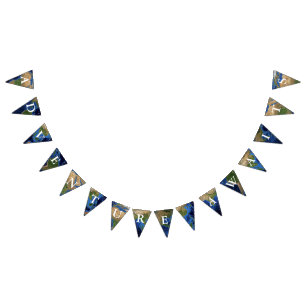 Adventure Awaits Earth Globe World Map Bunting Flags