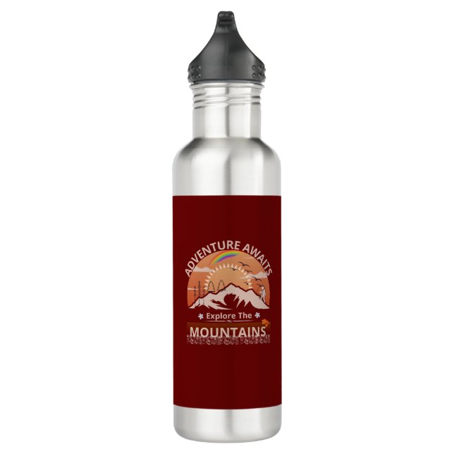  "Adventure Awaits-Explore the mountains" design 710 Ml Water Bottle (Right)