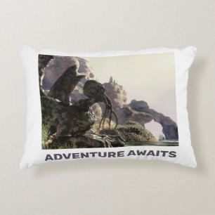Adventure Awaits. Fantasy landscape Accent Pillow