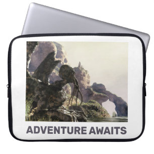 Adventure Awaits. Fantasy landscape Laptop Sleeve