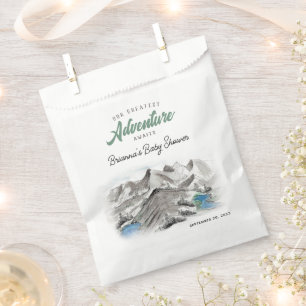 Adventure Awaits Forest Baby Shower Mountains Favour Bag