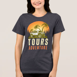 Adventure awaits , funny camping , camping idea Tri-Blend shirt