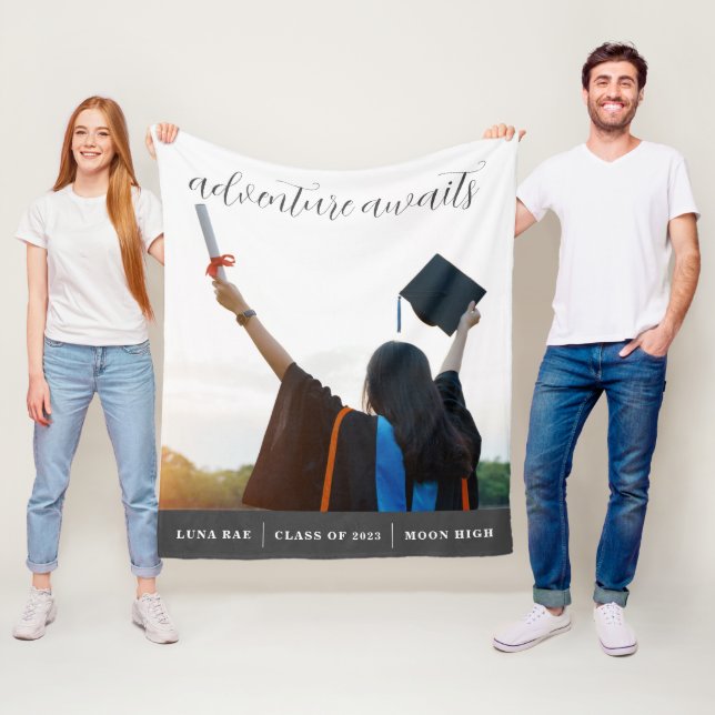 Adventure Awaits Graduate Fleece Blanket (In Situ)