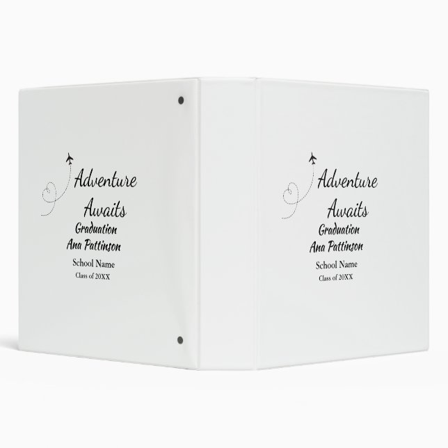 Adventure awaits graduation add name school year binder (Background)