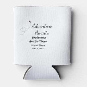 Adventure awaits graduation add name school year can cooler