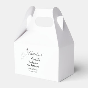 Adventure awaits graduation add name school year favor box