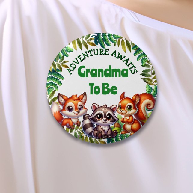 Adventure Awaits Grandma To Be Baby Shower 1 Inch Round Button (Creator Uploaded)