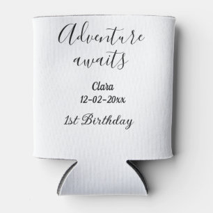 Adventure awaits happy 1st birthday name date simp can cooler