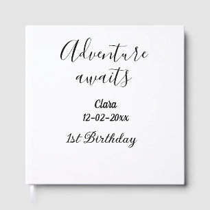 Adventure awaits happy 1st birthday name date simp guest book