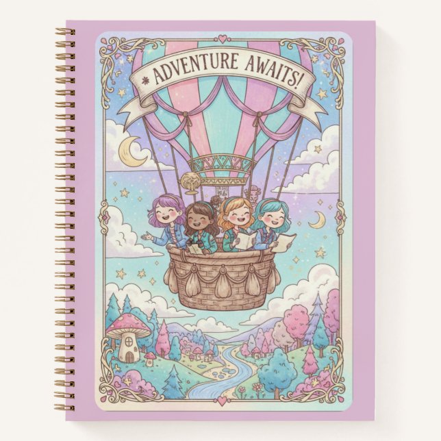 Adventure Awaits Hot Air Balloon & Friends Journal (Front)